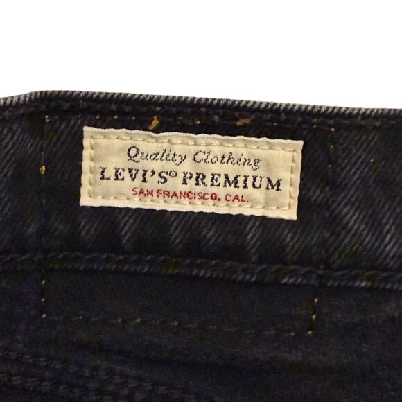 LEVI'S High Waisted "Ribcage" Denim Shorts, Black, Size 25 - Picture 5 of 9